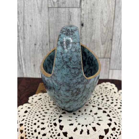 MCM Germany Assymetric Blue Black Gold Color Handled Dish Handmade Pottery - Picture 4 of 6